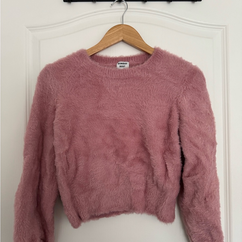 Sunday Best Cozy Pink Crew Neck Sweater